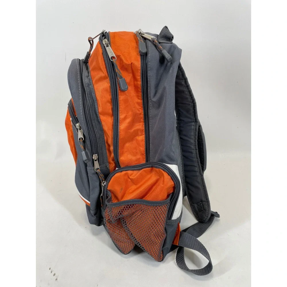 Eastsport Multi-Pocket Backpack Orange Grey 117787W1-SKT School Hiking Bag
